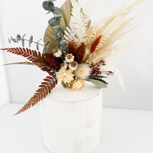 Dried Floral Terracotta, Rust + Greenery Cake Topper