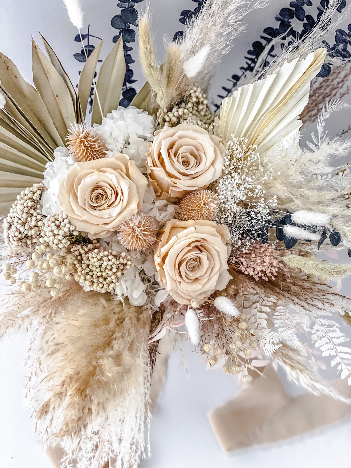 Blush Eucalyptus Pampas Grass Bouquet Etsy