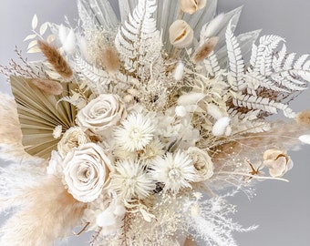 Dried pampas grass bridal bouquet/ Bride and Bridesmaids/ Dried Flower Bouquet/ Wedding Flowers