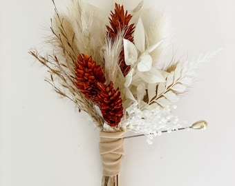 Rust Boutonniere/ Wedding Flowers/ Groom and Groomsmen/ Dried Flowers