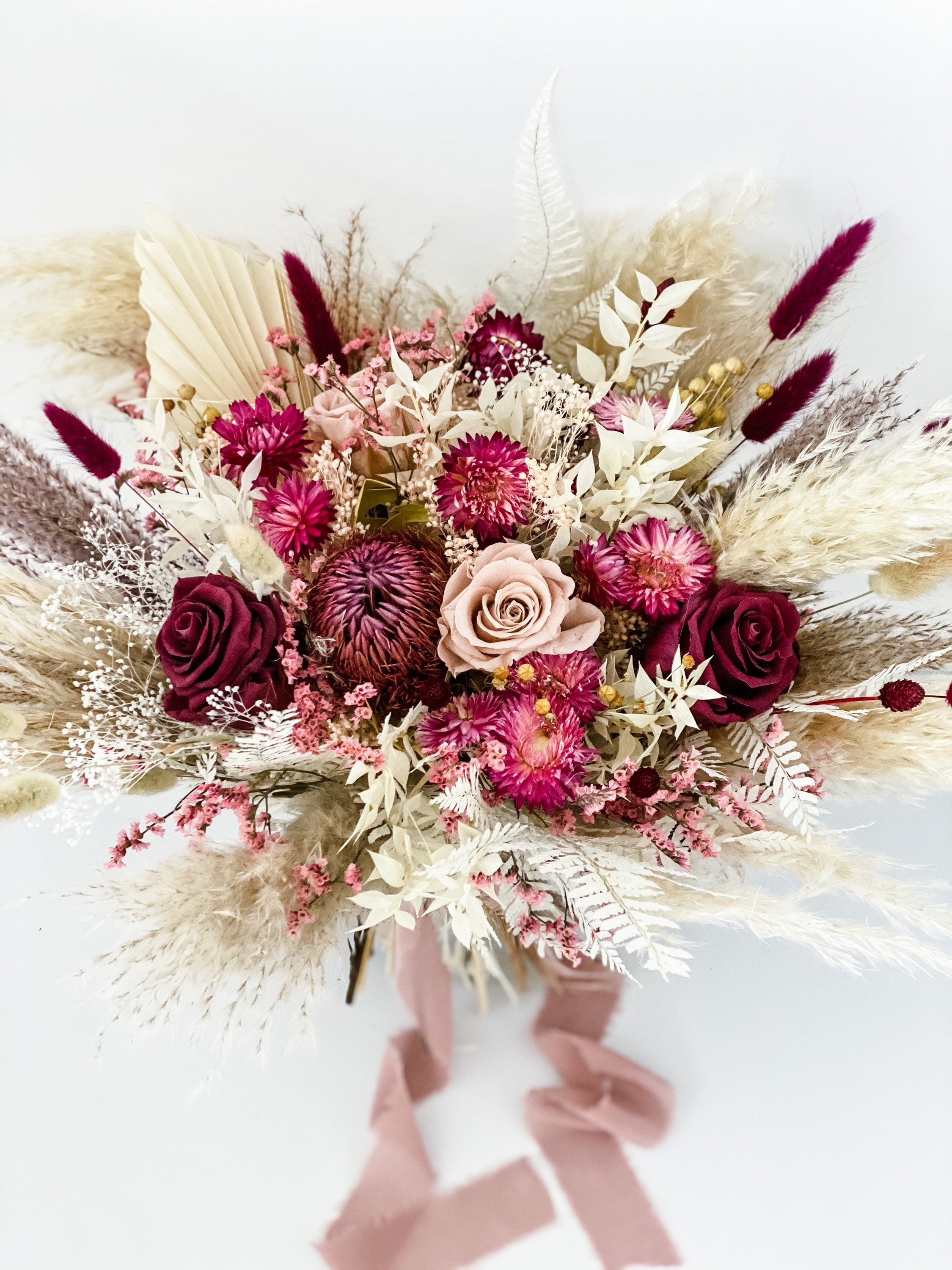 Pink Pampas grass bridal bouquet  Wedding bouquets pink, Bridal bouquet  flowers, Pink pampas grass