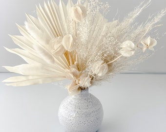 Pampas Grass and White Palm Bud Vase