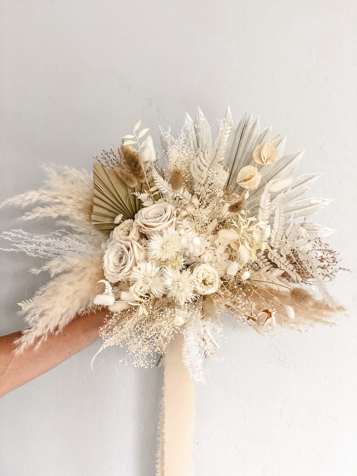 Dried pampas grass bridal bouquet Etsy
