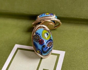 Boucles D'oreilles Dormeuses Vintage 1960 - Verre De Murano Blanc, 5.6 Cm, Occasion