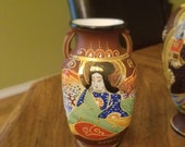 Satsuma Brown, Immortal Moriage Vase - Japan