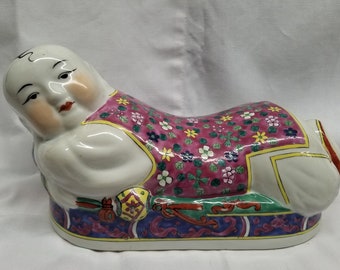 Vintage Chinese Ceramic Pillow