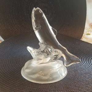 Cristal d’Arques JG Durand Crystal Jumping Trout On Frosted Base FRANCE