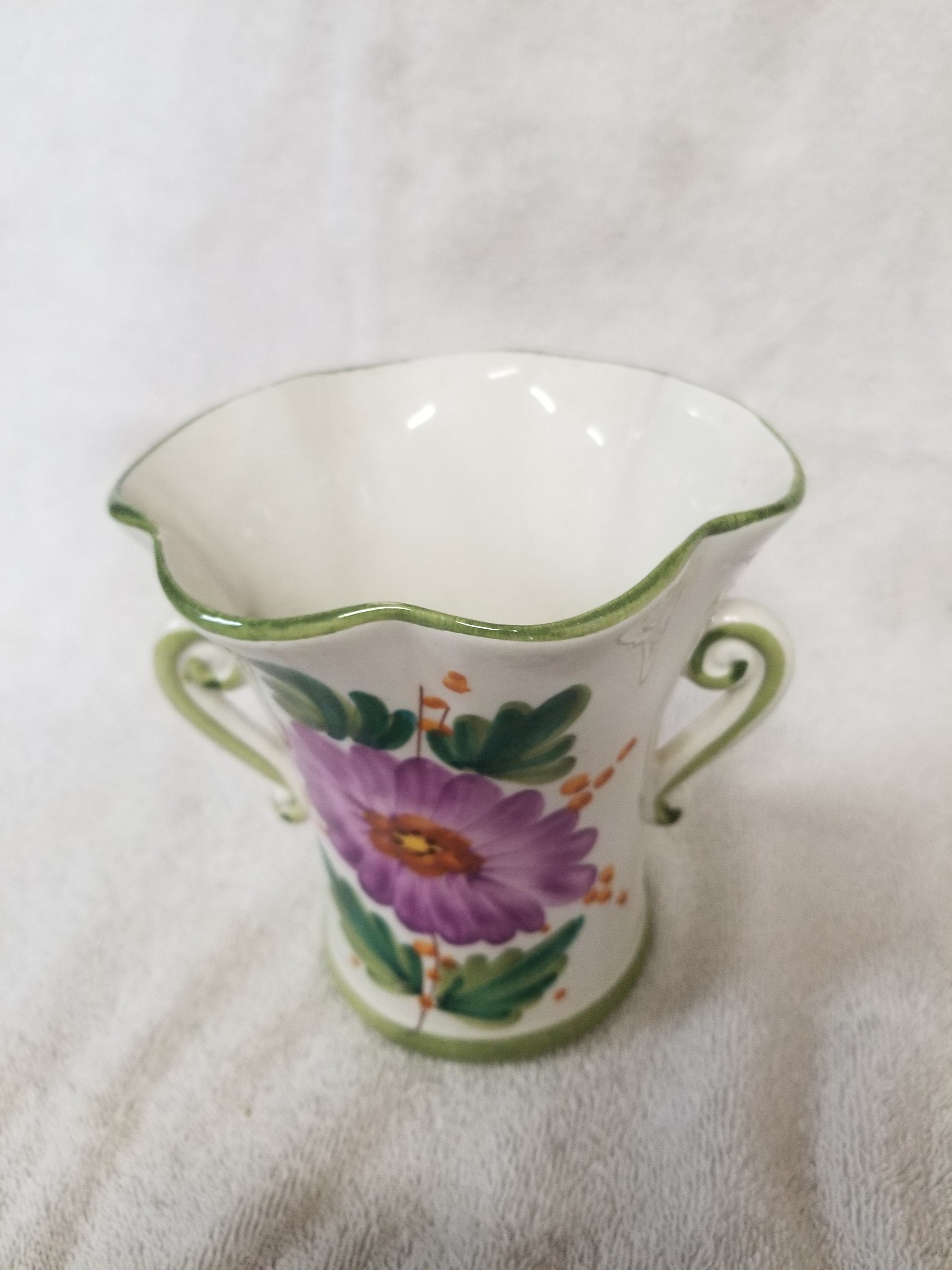 Vintage Italian Ceramic Vase HandPainted for FTD Etsy