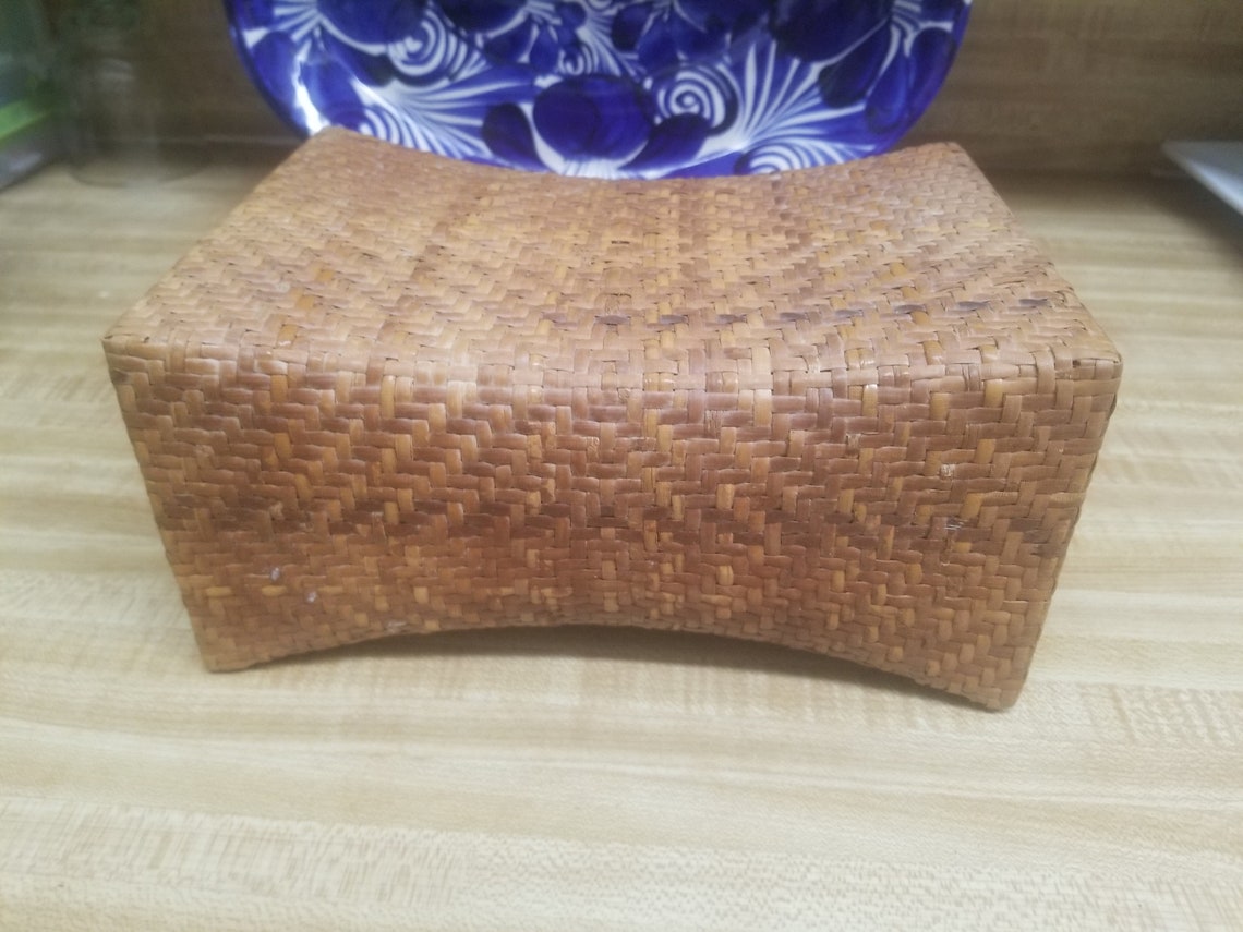 Antique Woven Bamboo/rattan Chinese Pillow Etsy