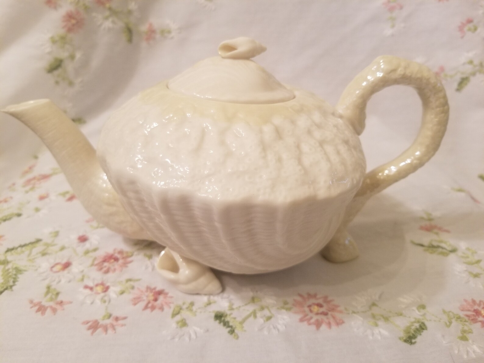 Vintage Belleek Seashell Teapot in Ivory Etsy