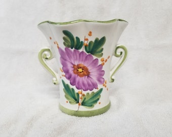 Vintage Italian Ceramic Vase Hand-Painted for FTD