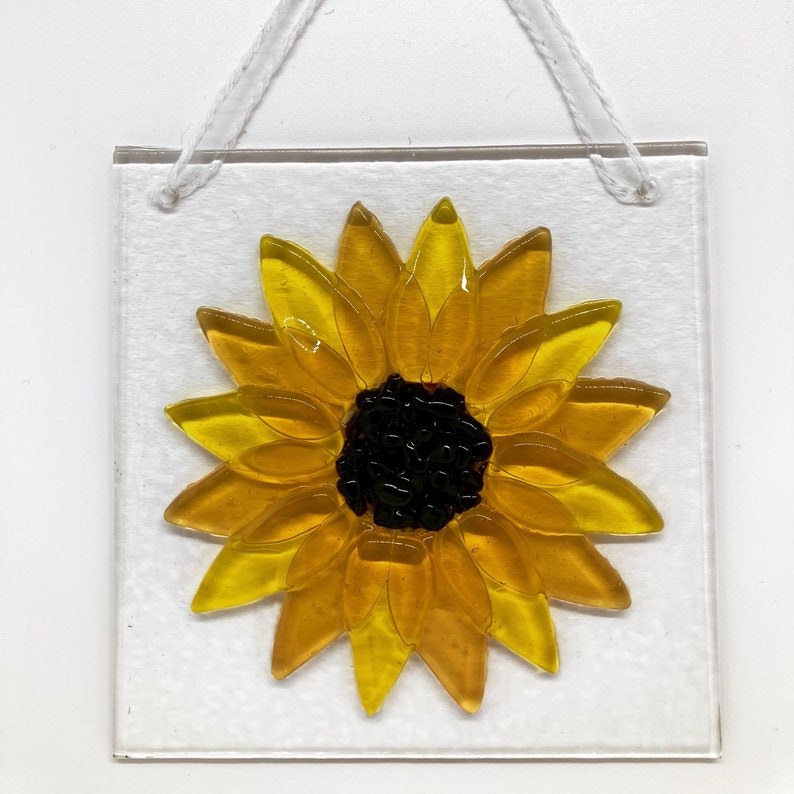 Fused Glass, Sunflower Sun Catcher Etsy