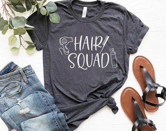 Camisa del escuadrón del pelo, camiseta del escuadrón del pelo, camiseta del hair dresser, camisa del hairstilista, graduado de la escuela de belleza, escuela de cosmetología