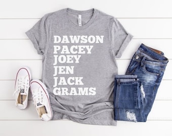90s tv show tee, Pacey Joey Jen Jack Grams Shirt, Pacey Joey shirt, Fan Gift