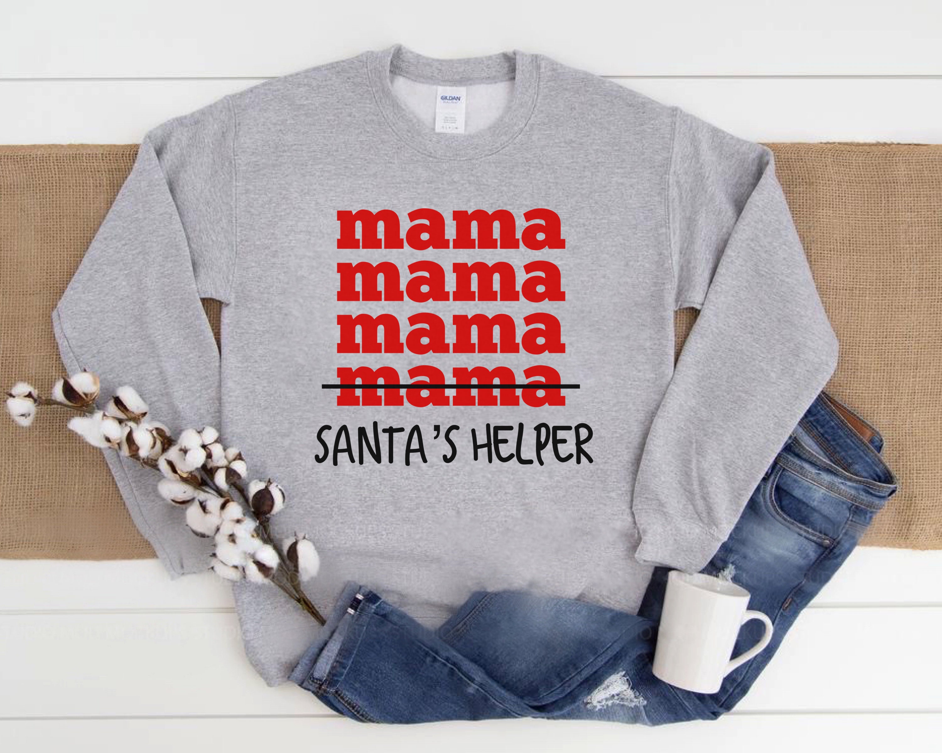 CUSTOM Christmas Sweatshirt Mama Claus Mom Christmas - Etsy