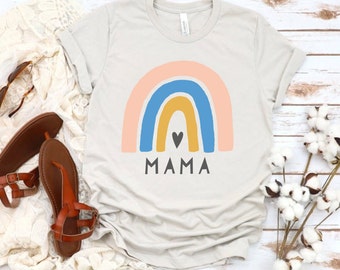 Mama Rainbow Shirt, Mom Birthday Gift, Mothers Day Tee, New Mom Trending Shirt, Mom Life Shirt, Rainbow Mom Shirt, Rainbow Mama
