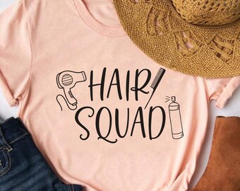 Camisa del escuadrón del pelo, camiseta del escuadrón del pelo, camiseta del hair dresser, camisa del hairstilista, graduado de la escuela de belleza, escuela de cosmetología