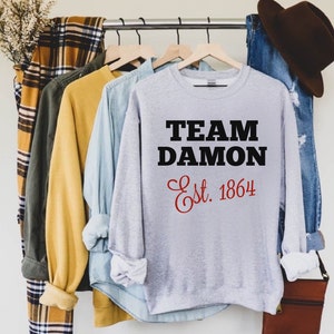 Vampire Sweatshirt, Damon Salvatore, Fandom Gift Idea, Mystic Falls, Salvatore