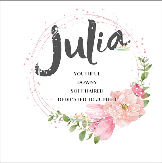 Baby Meisje Julia Naam Betekenis Naam Betekenissen Baby Kunst Geheugen Boek Naam Keepsake Gepersonaliseerde Gift Wall Art Etsy Nederland