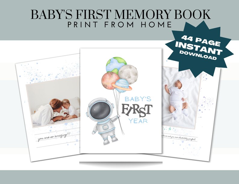 Printable Newborn Baby Memory Book, Baby Journal, Newborn Baby Keepsake