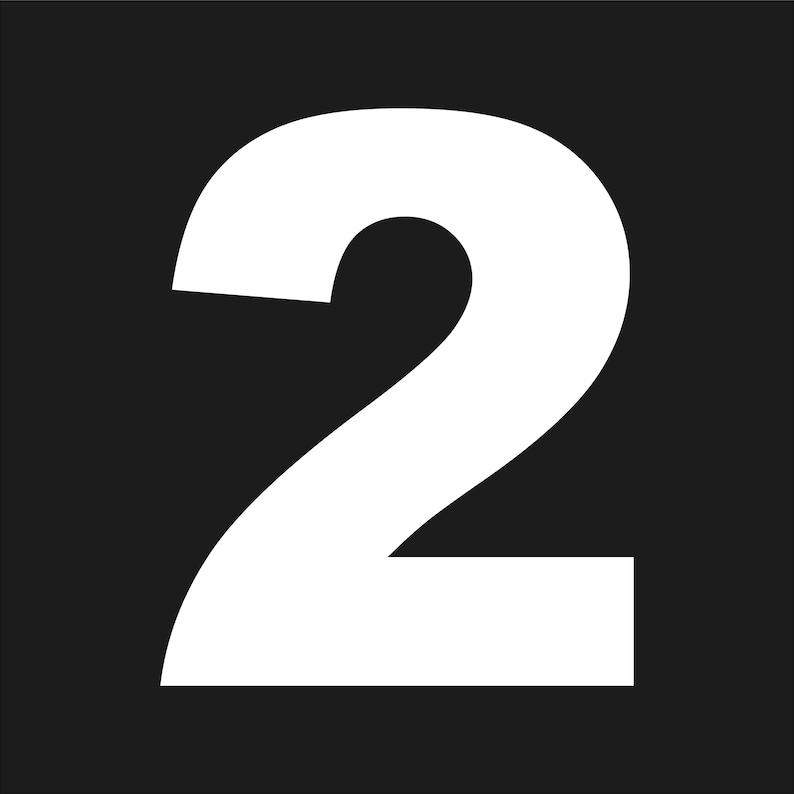 Number Two Arial Black Font Vinyl 2 Bold Font Sticker Decal - Etsy