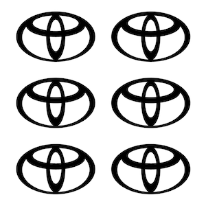 Small Toyota logo Vinyl Decals Set of 6 image 1