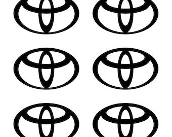 Kleine Toyota logo vinyl stickers set van 6