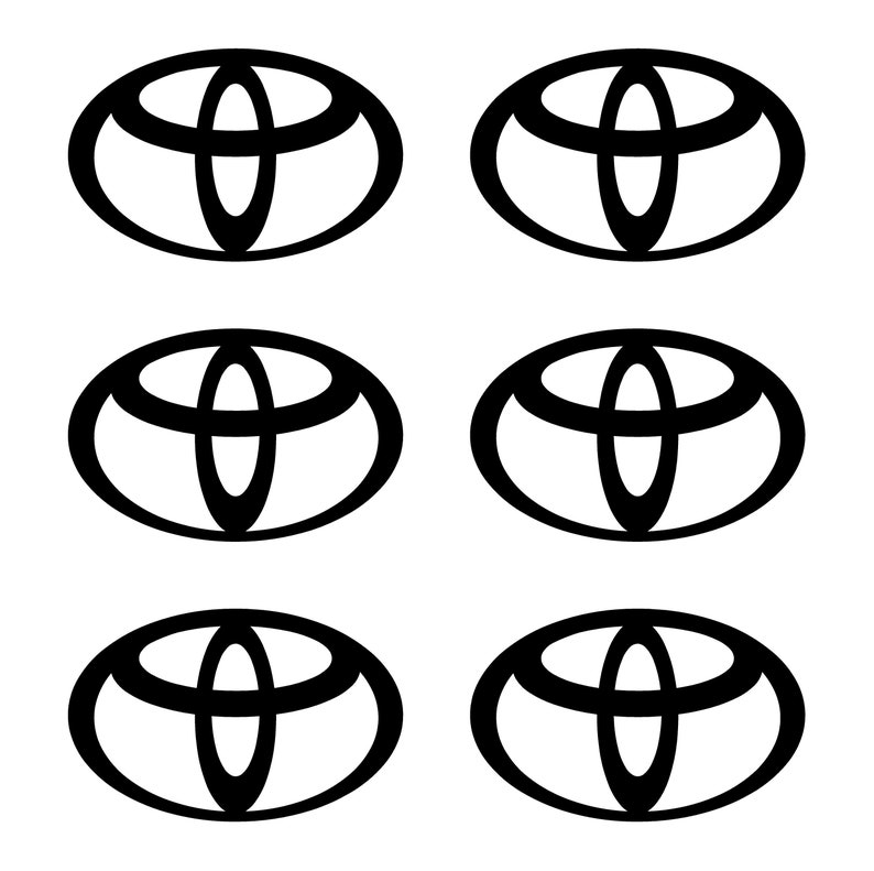 Small Toyota logo Vinyl Decals Set of 6 image 1