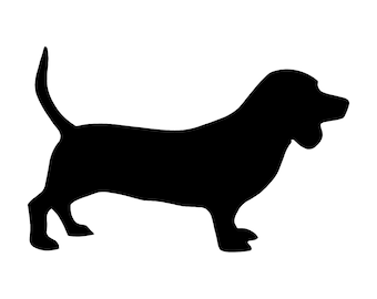 Basset Hound Vinil Decalque Janela Do Carro Laptop Hush Puppy Dog Silhueta Adesivo