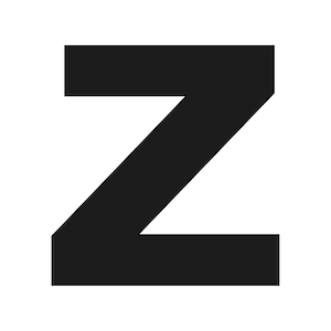 Może przedstawiać: Pogrubiona, czarna litera "Z" na białym tle. Litera jest solidna i zajmuje znaczną część kadru, tworząc silny efekt wizualny. Projekt jest prosty i nowoczesny.