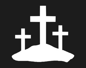 Calvary Cross Decal Window Jesus God Christian Cross Decal Sticker