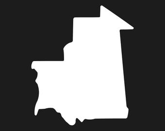 Sticker pour ordinateur portable Mauritanie contour du pays
