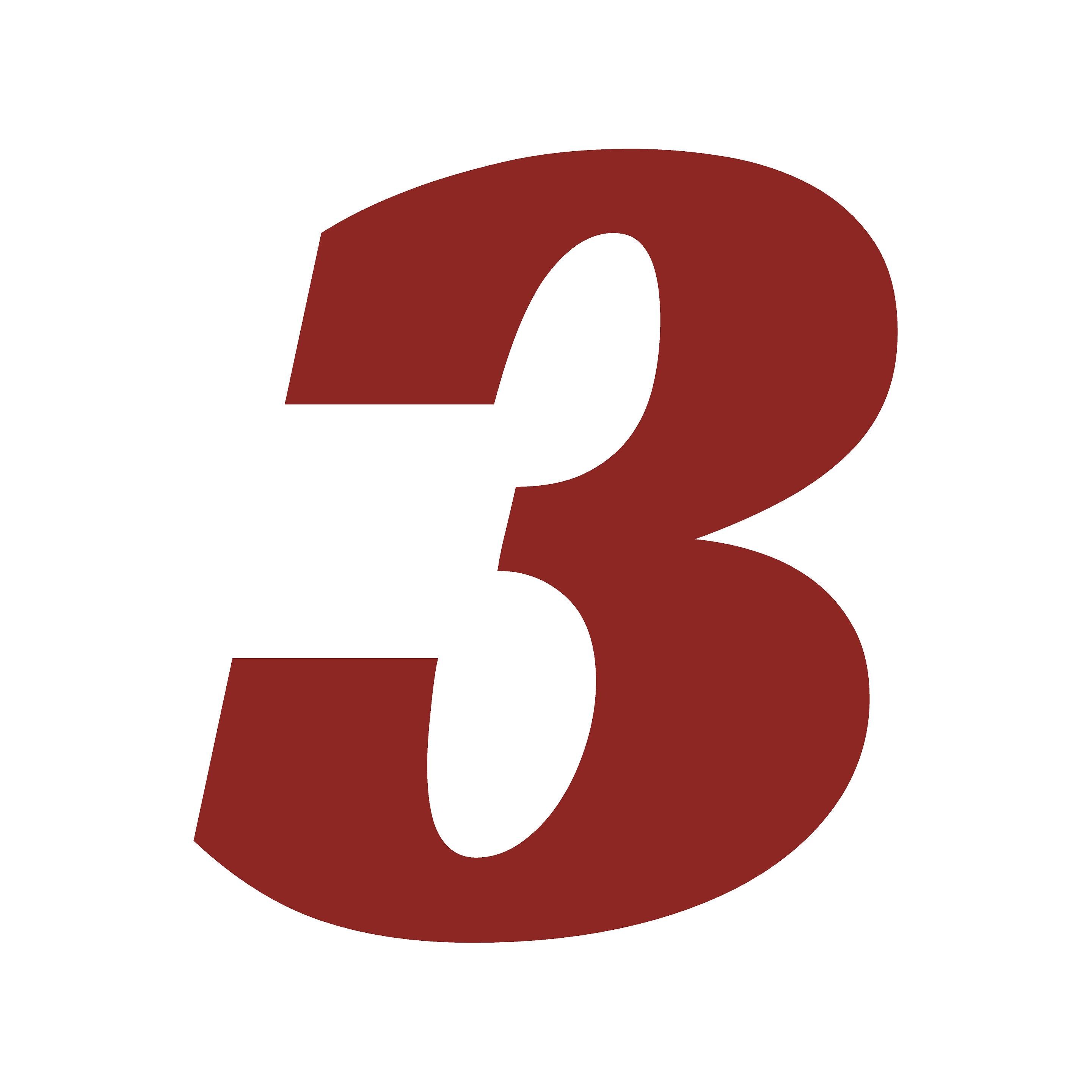 Racing Number 3 Varsity Font Vinyl Decal Three Race Sports Font Sticker ...