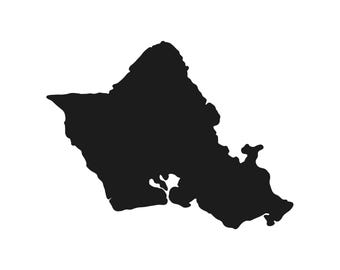 Oahu Hawaii island vinyl decal Hawaiian laptop car sticker