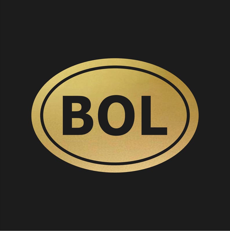 Bolivia Country Initials Vinyl Decal Window Oval BOL Sticker - Etsy