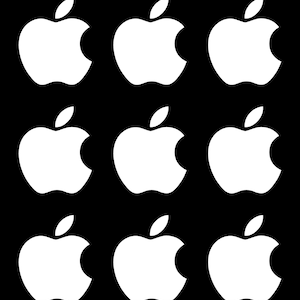 Kleine Apple Logo Vinyl Aufkleber im 9er Set Weiß