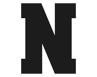 Letter N Varsity font Vinyl decal bold sports team font Sticker