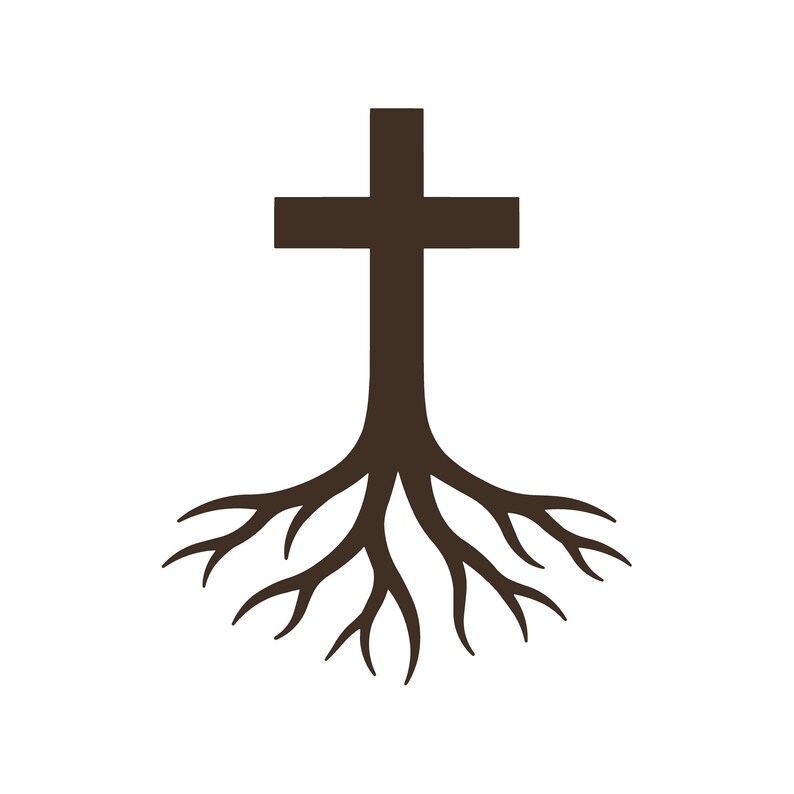Jesus Cross Roots Vinyl Decal Window Natural Cross Christian Laptop ...