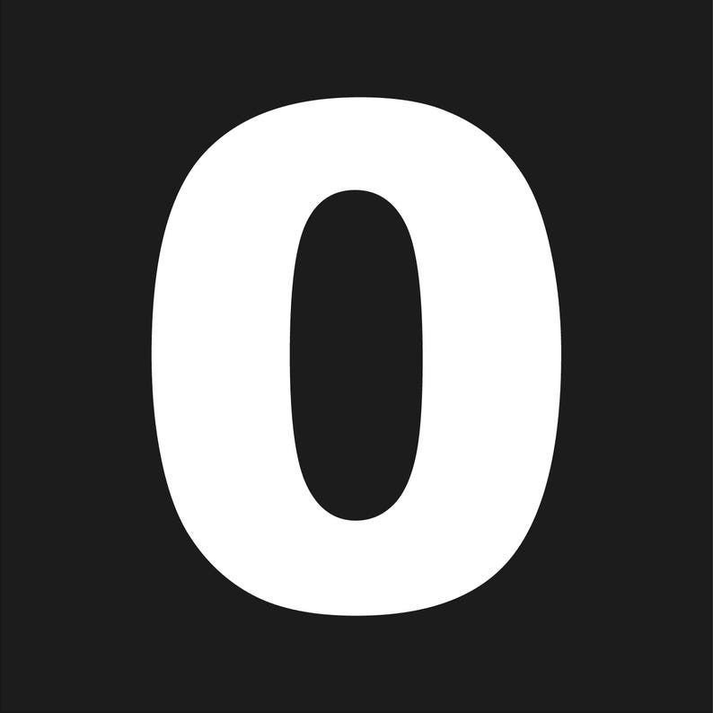 Number Zero Arial Black Font Vinyl 0 Bold Font Sticker Decal - Etsy