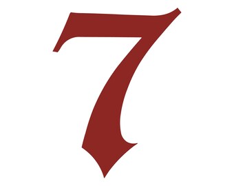 Lucky Number 7 Vinyl Decal Laptop Car Number Seven Window Sticker