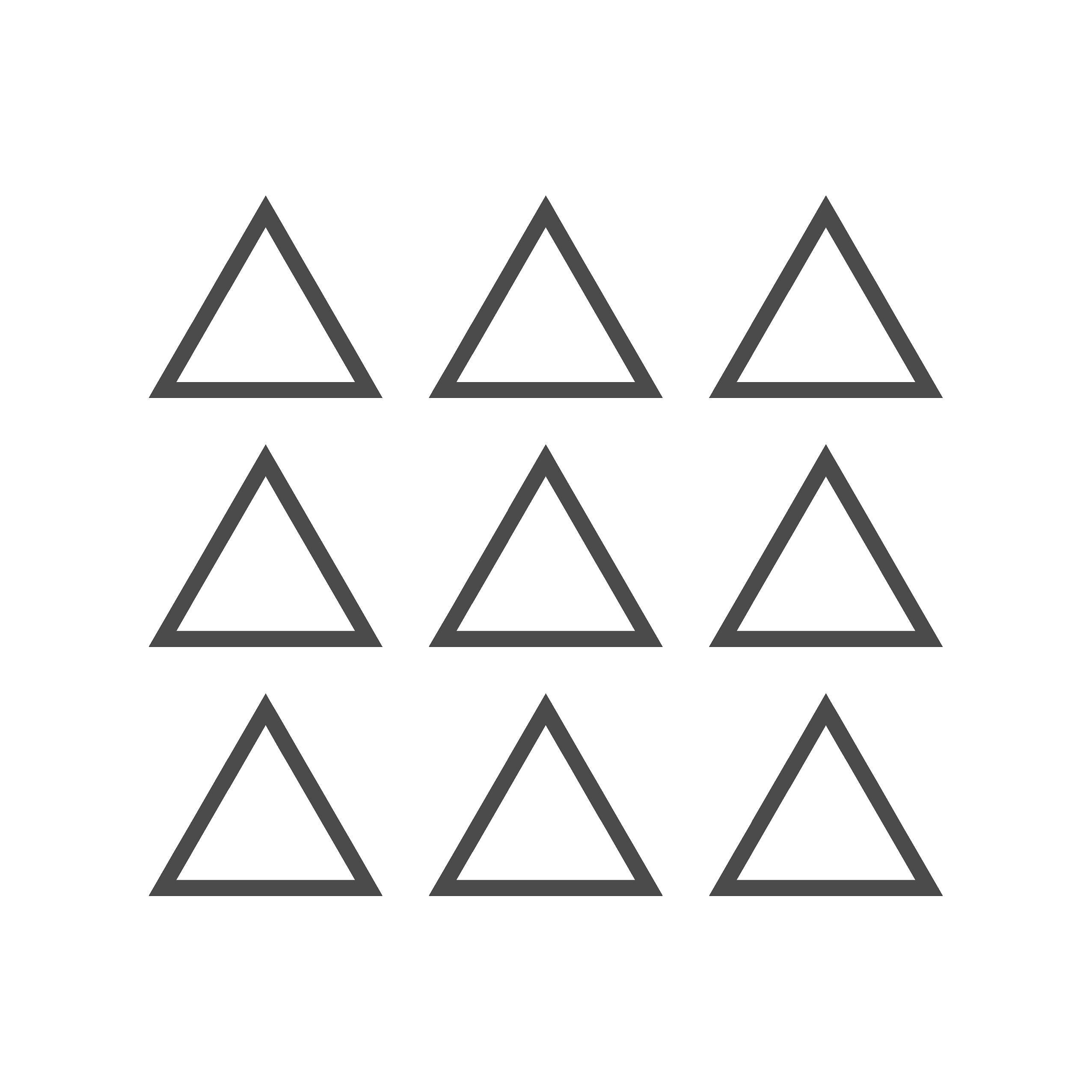 Set of 9 Triangle Shape Outline Vinyl Decal Polygon Shape Symbol ...