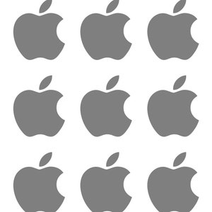 Kleine Apple Logo Vinyl Aufkleber im 9er Set Grau