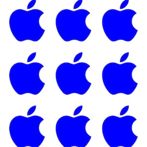 Kleine Apple Logo Vinyl Aufkleber im 9er Set Blau
