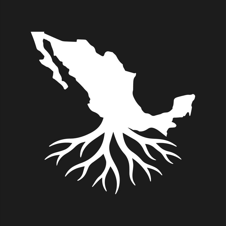 Mexican Roots Country Outline Silhouette Vinyl Decal Mexico Heritage ...