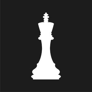 Peut inclure: Un roi d'échecs blanc sur fond noir. Le roi est une silhouette, avec le design classique et une croix au sommet. L'image est un graphique simple et contrasté, adapté à diverses utilisations.