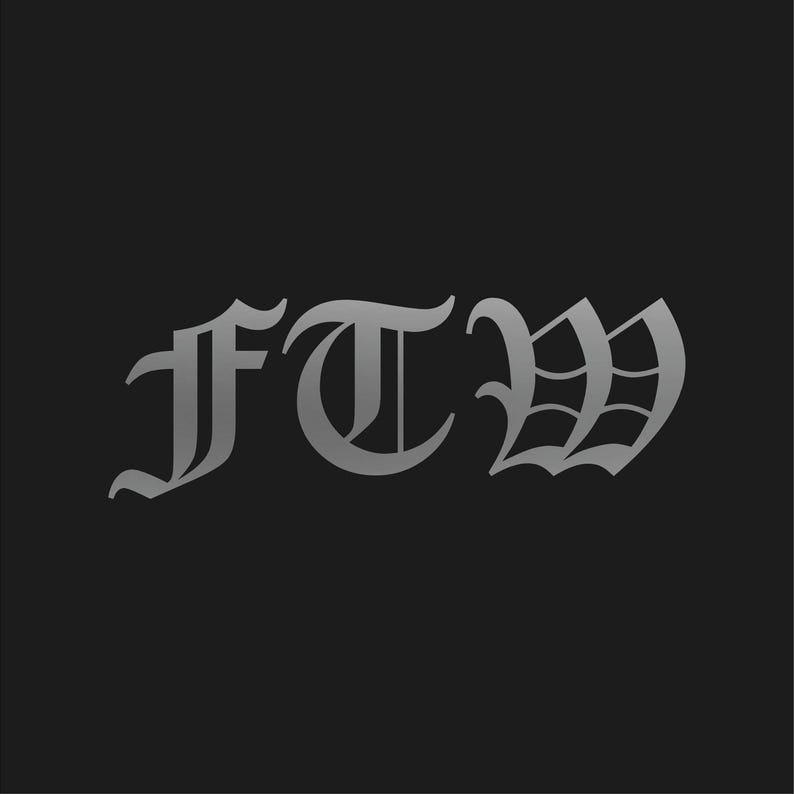FTW Old English Font Biker Symbol Vinyl Sticker Decal - Etsy