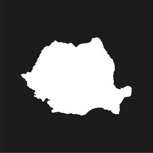 Adesivo in vinile per finestrino auto, adesivo per computer portatile, contorno del paese Romania