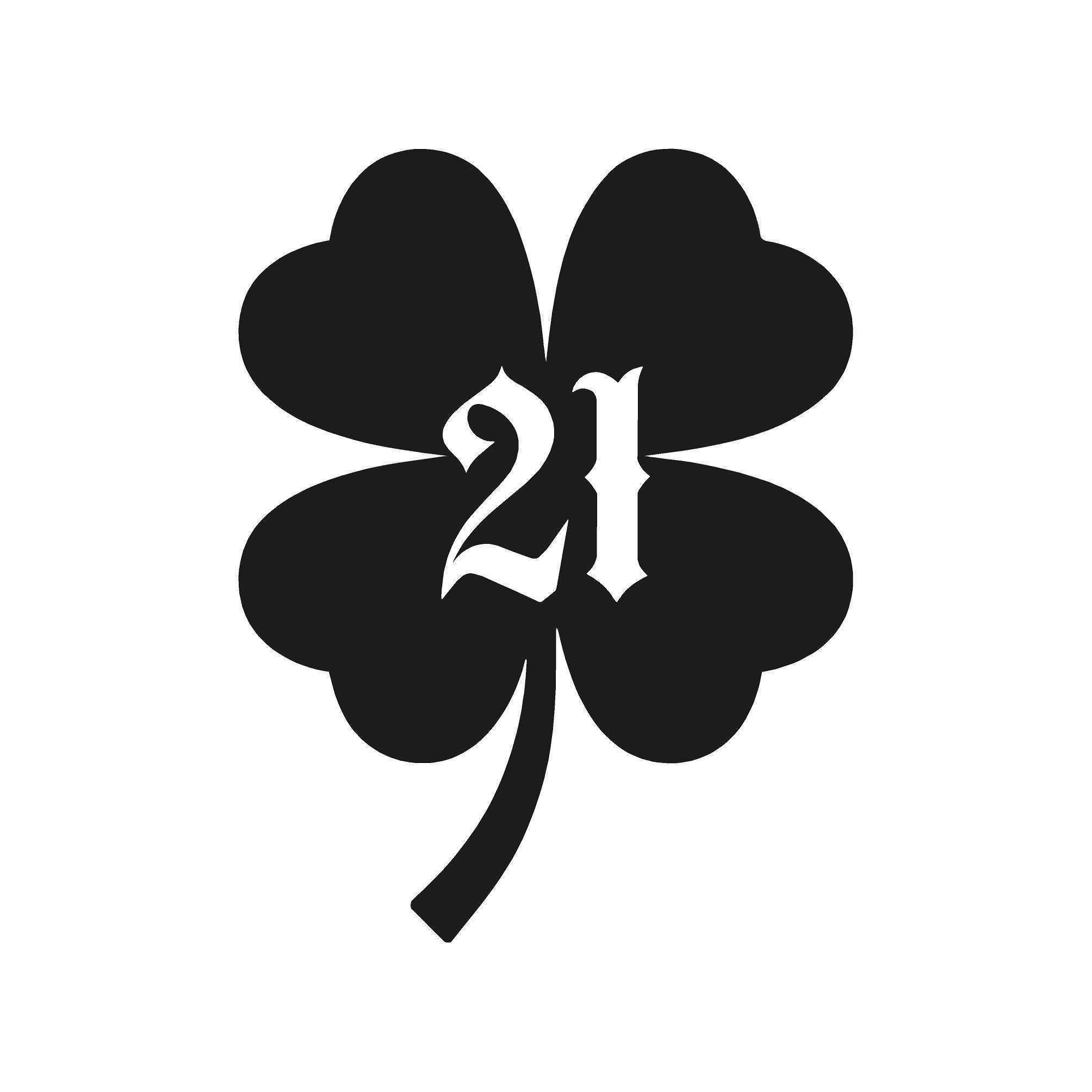 Four Leaf Clover With Lucky Number 21 Vinyl Decal Sticker - Etsy