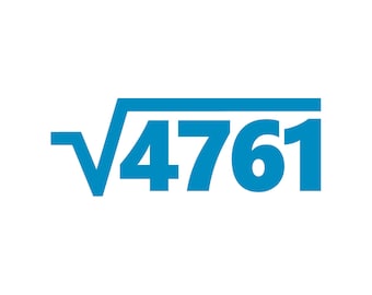 Square Root of 4761 BOLD Vinyl Decal √4761 Number Calculation