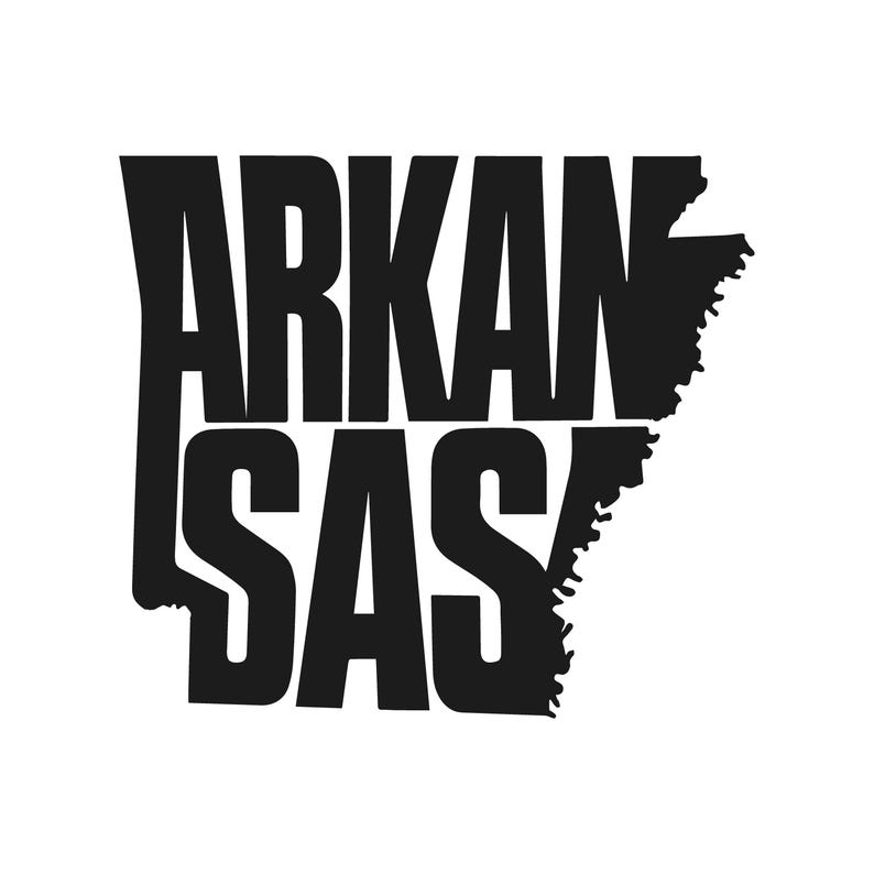 Arkanas Lettering Arkansas State Typography Name Outline Vinyl Decal Sticker - Etsy
